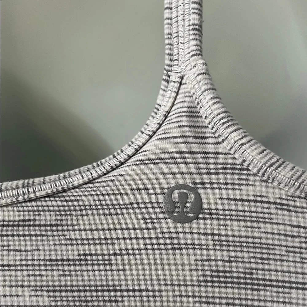 lululemon athletica Gray Striped Tank Top